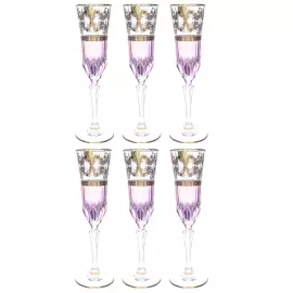 Набор хрустальных фужеров для шампанского Art Deco` Coll.Fish на 6 персон